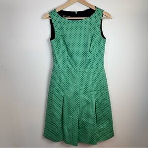 Jones New York Women Green Navy Polka Dot Midi Dress Size 2, Classic, Retro